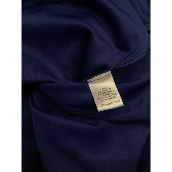 Kiyonna Mademoiselle Lace Cocktail Dress purple blue knee length Size 4 26 28 - Picture 9 of 9